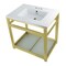Fauceture VWP3122W4B7 31-Inch Ceramic Console Sink (4-Inch, 3-Hole), White/Brushed Brass VWP3122W4B7 - alternate 1